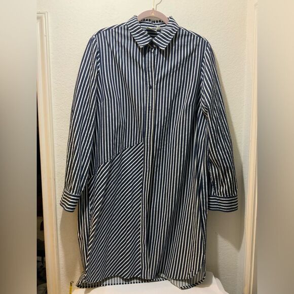 Finley Blue Striped Bailey shirt Dress NWOT Sz. XL sa2 - Picture 3 of 9